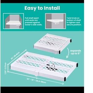 Adjust-A-Shelf Locker Shelf, Extends to Fit Your Locker, Easy to Use, Perfect